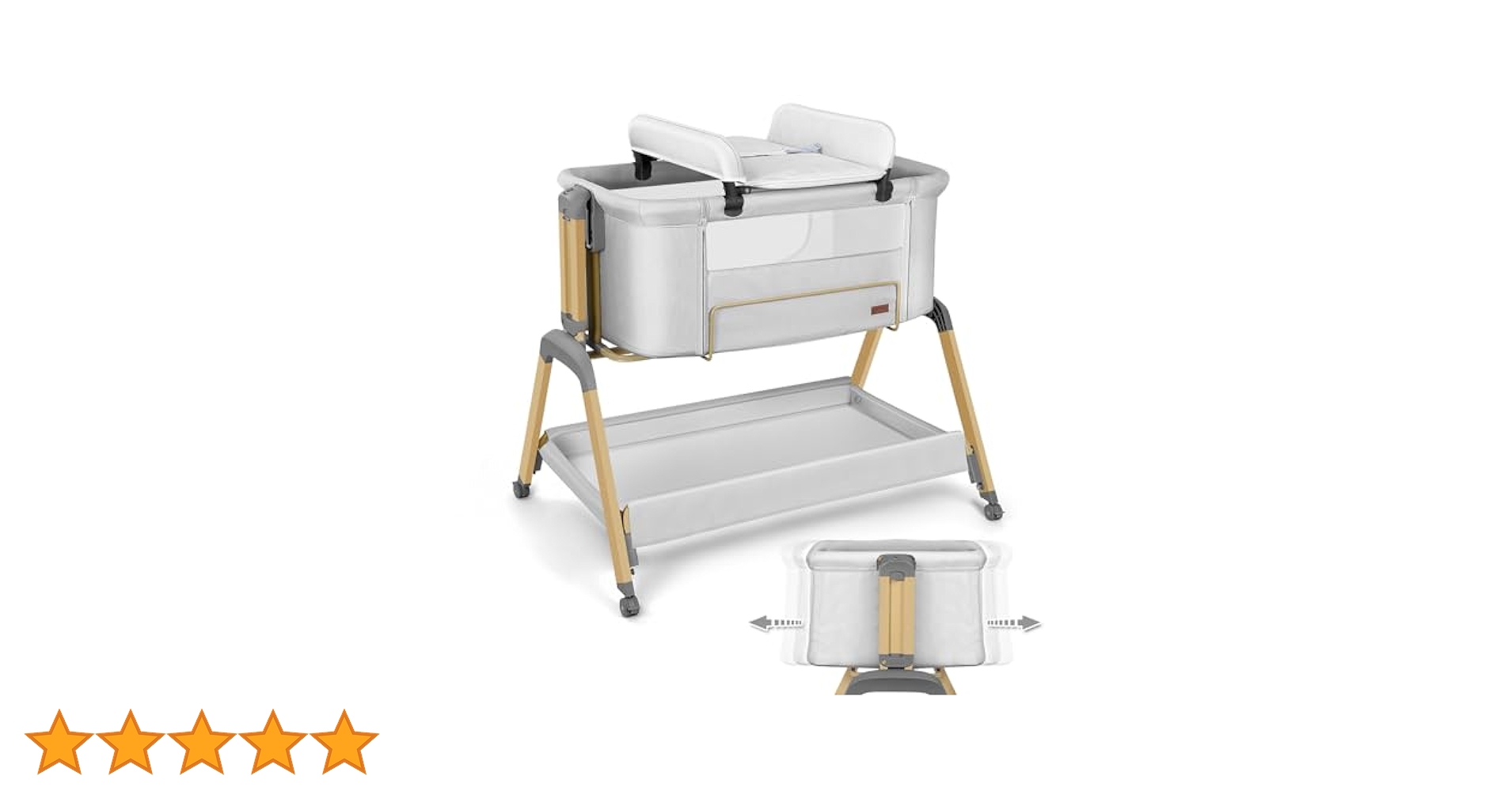 【美品】Uuoeebb ベビーベッド オムツ交換台付き　蚊帳付き Amazon.co.jp: Uuoeebb 4 in 1 ベビーベッド 添い寝 折畳み